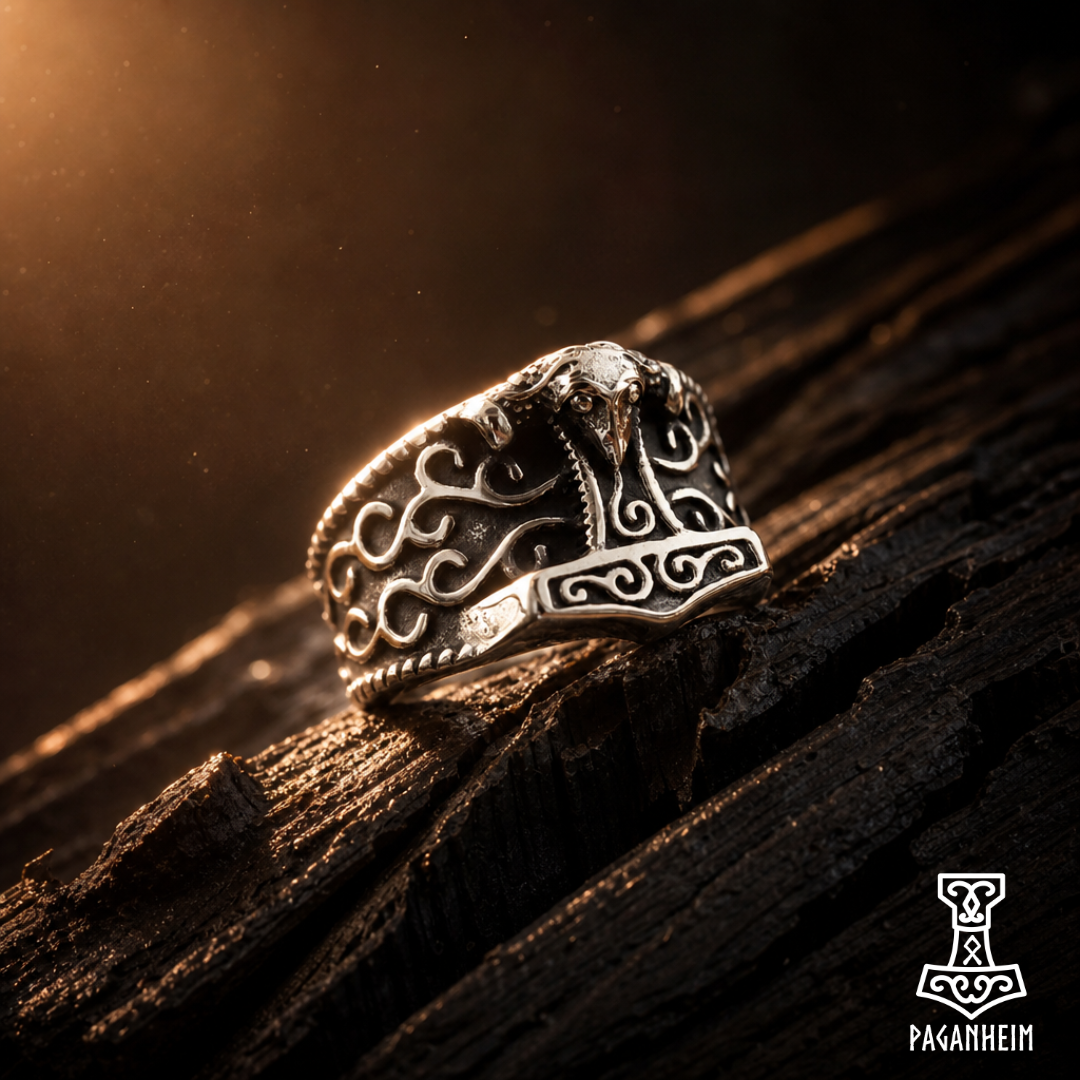 Scania Mjölnir Ring - Skåne Raven-Faced Thor's Hammer