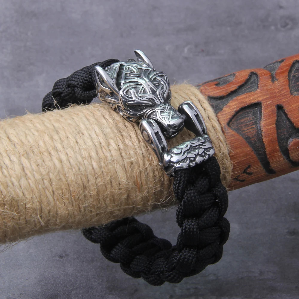 Fenrir Lokison - Handmade Paracord Vikingr Bracelet 0 The Pagan Trader