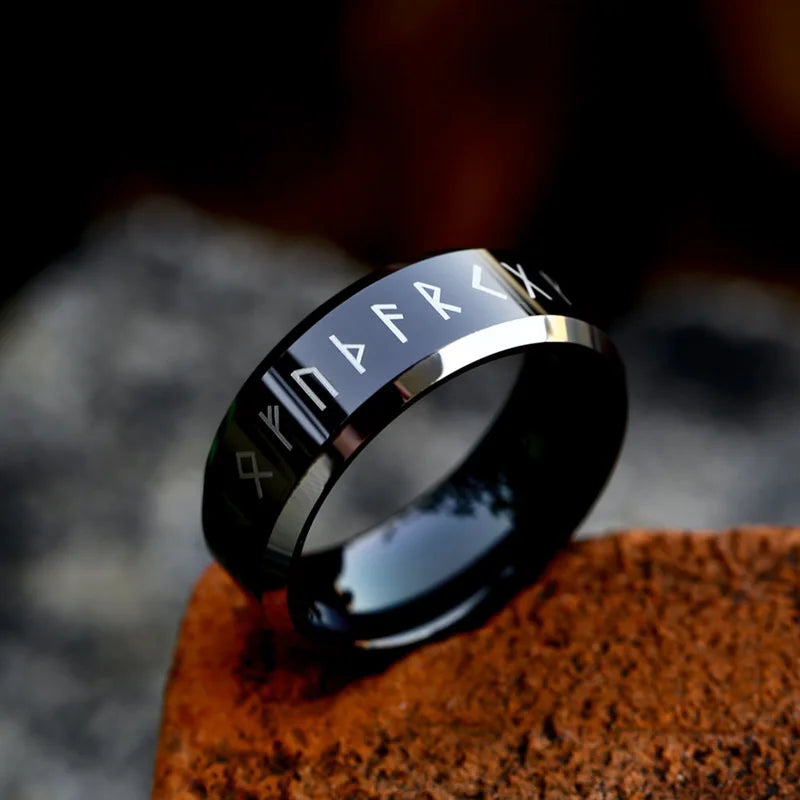 Tungsten Elder Futhark Rune Nordic Viking Rings The Pagan Trader