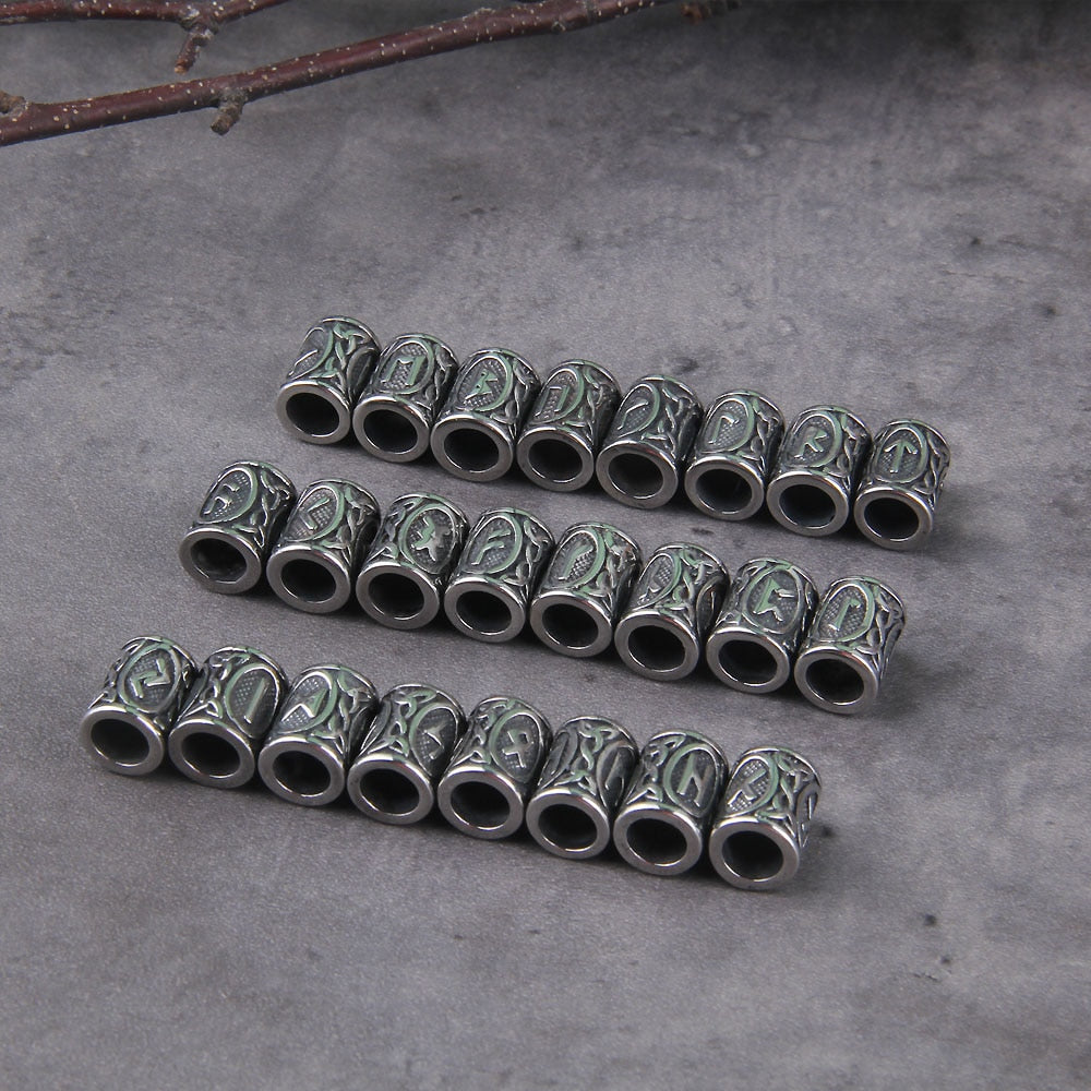 Elder Futhark Rune Beads Set of 24 0 The Pagan Trader Silver