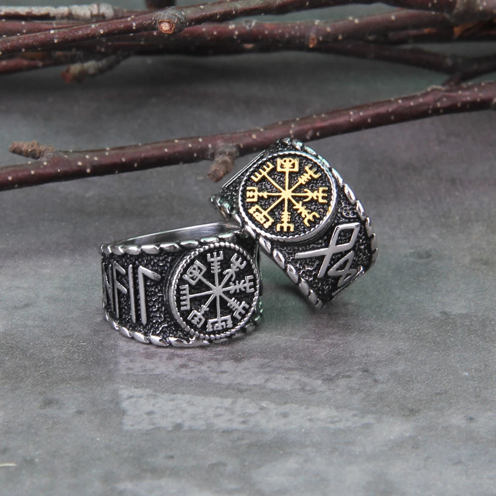 Vegvísir Elder Futhark Rune Norse Viking Ring The Pagan Trader