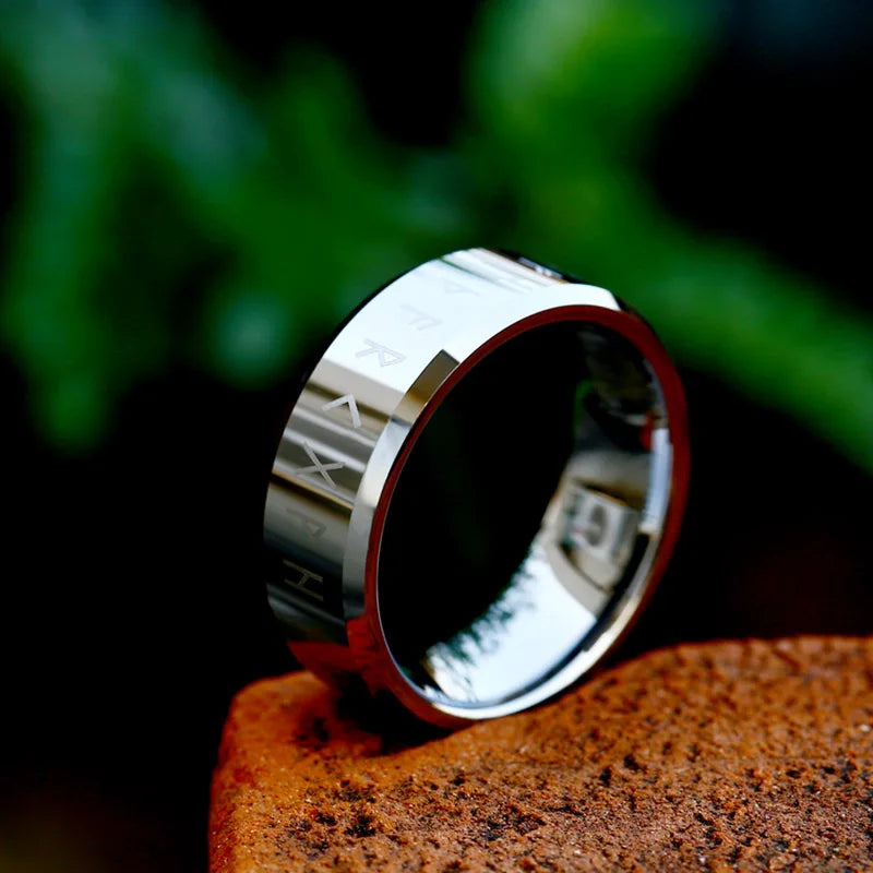 Tungsten Elder Futhark Rune Nordic Viking Rings The Pagan Trader