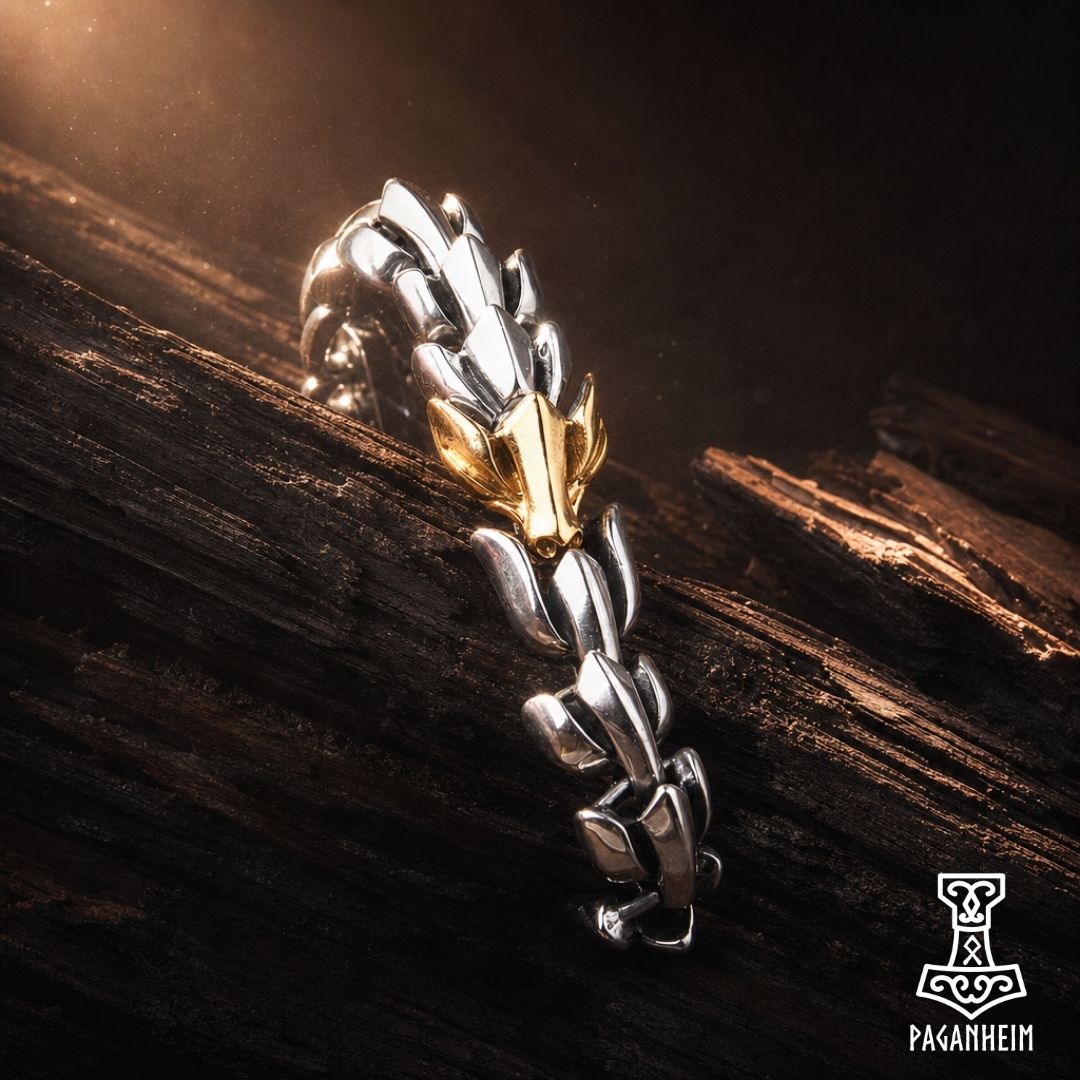 Midgard Serpent bracelet made from durable stainless steel with polished finish