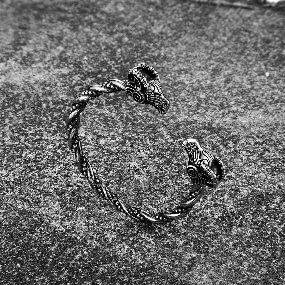 Thor's Goats Viking Bangle Arm Ring - Tanngrisnir & Tanngnjóstr  The Pagan Trader