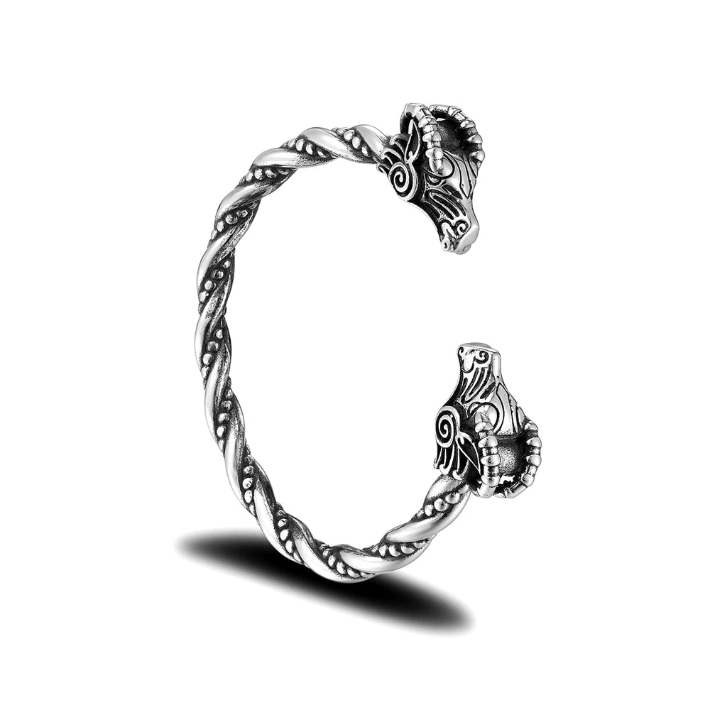 Thor's Goats Viking Bangle Arm Ring - Tanngrisnir & Tanngnjóstr  The Pagan Trader