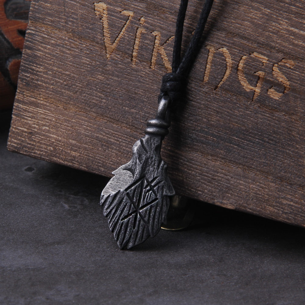 Othala Rune Engraved Wolf Head Necklace 0 The Pagan Trader