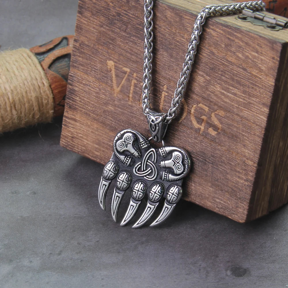 Triquetra Bear Claw - Björn Claw Viking Berserker Amulet 0 The Pagan Trader
