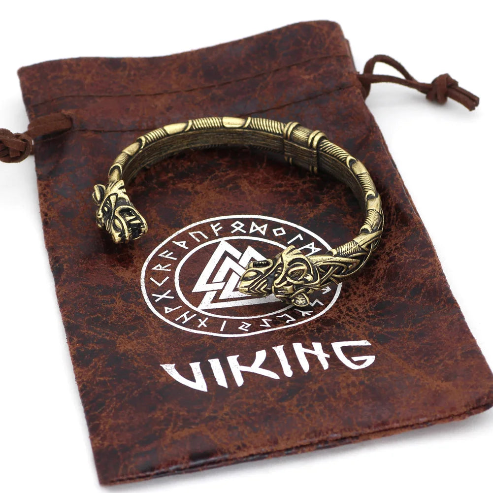 Geri and Freki Norse Viking Wolf Arm Ring The Pagan Trader
