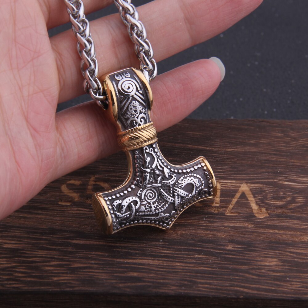 Mammen Art Style Mjölnir - Wheat Chain Thor's Hammer Viking Amulet 0 The Pagan Trader