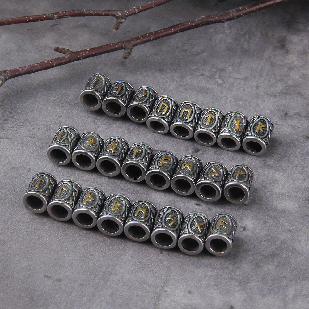 Elder Futhark Rune Beads Set of 24 0 The Pagan Trader Gold
