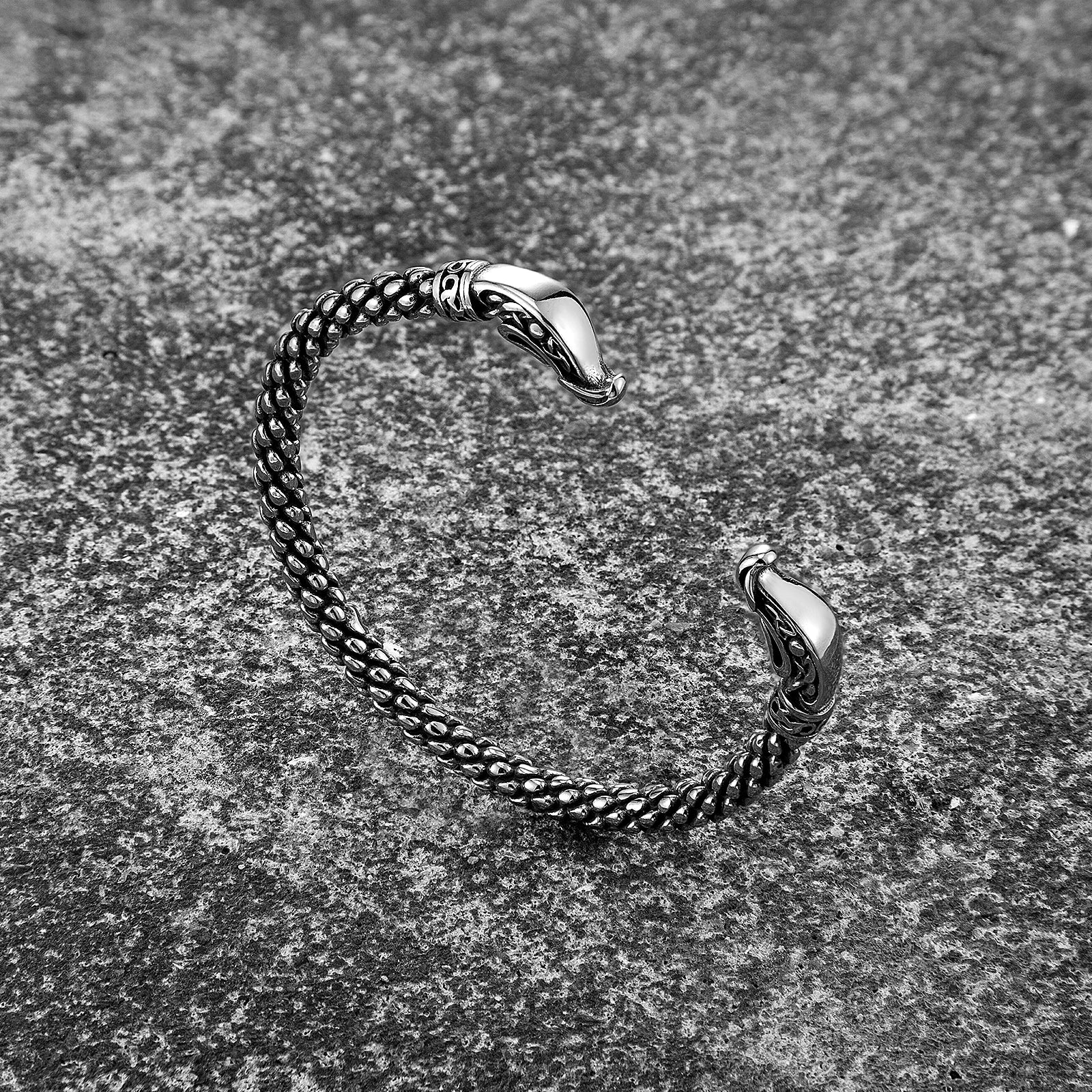Serpent Prowl - Old Norse Dragon Bangle Arm Ring The Pagan Trader