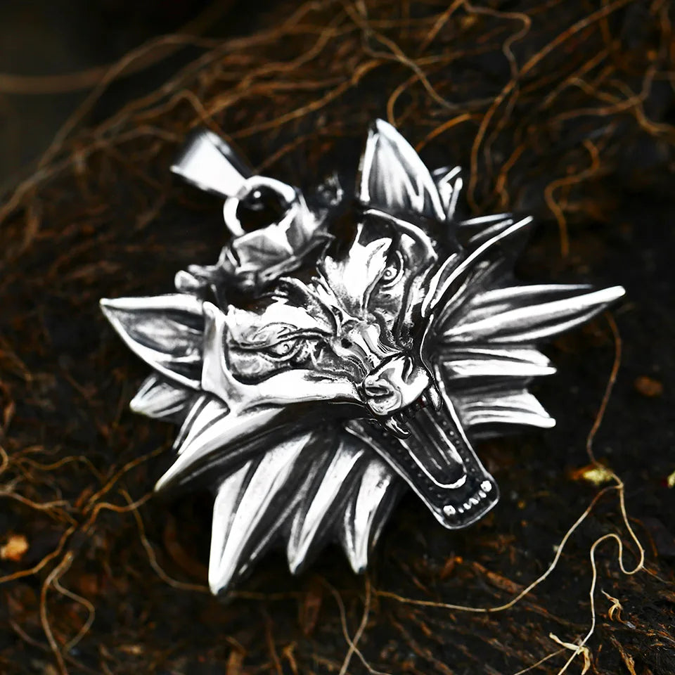 The Wrathful Ulfr - Stainless Steel Norse Viking Wolf Pendant The Pagan Trader