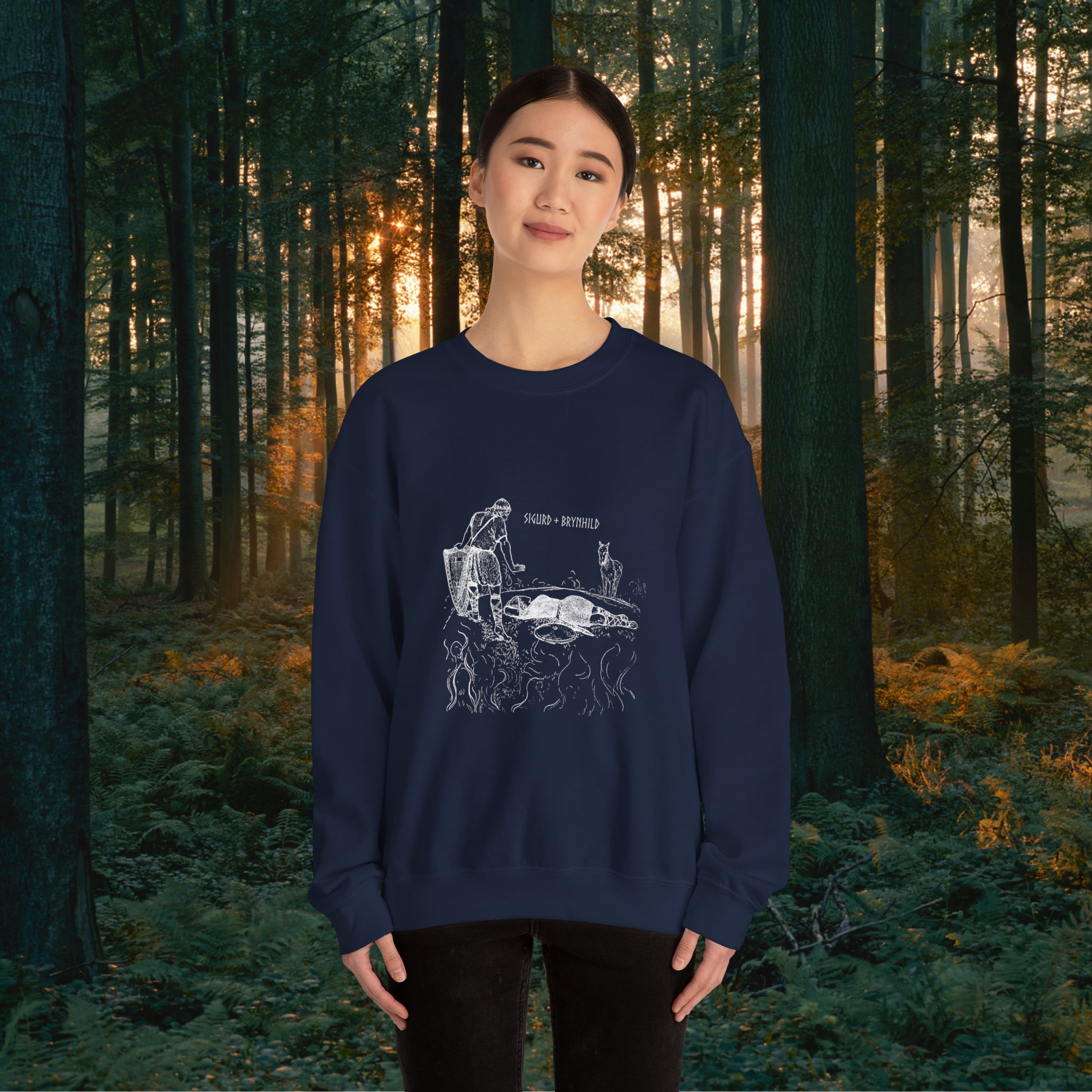 Sigurd + Brynhild Crewneck Unisex Sweatshirt Sweatshirt Printify   