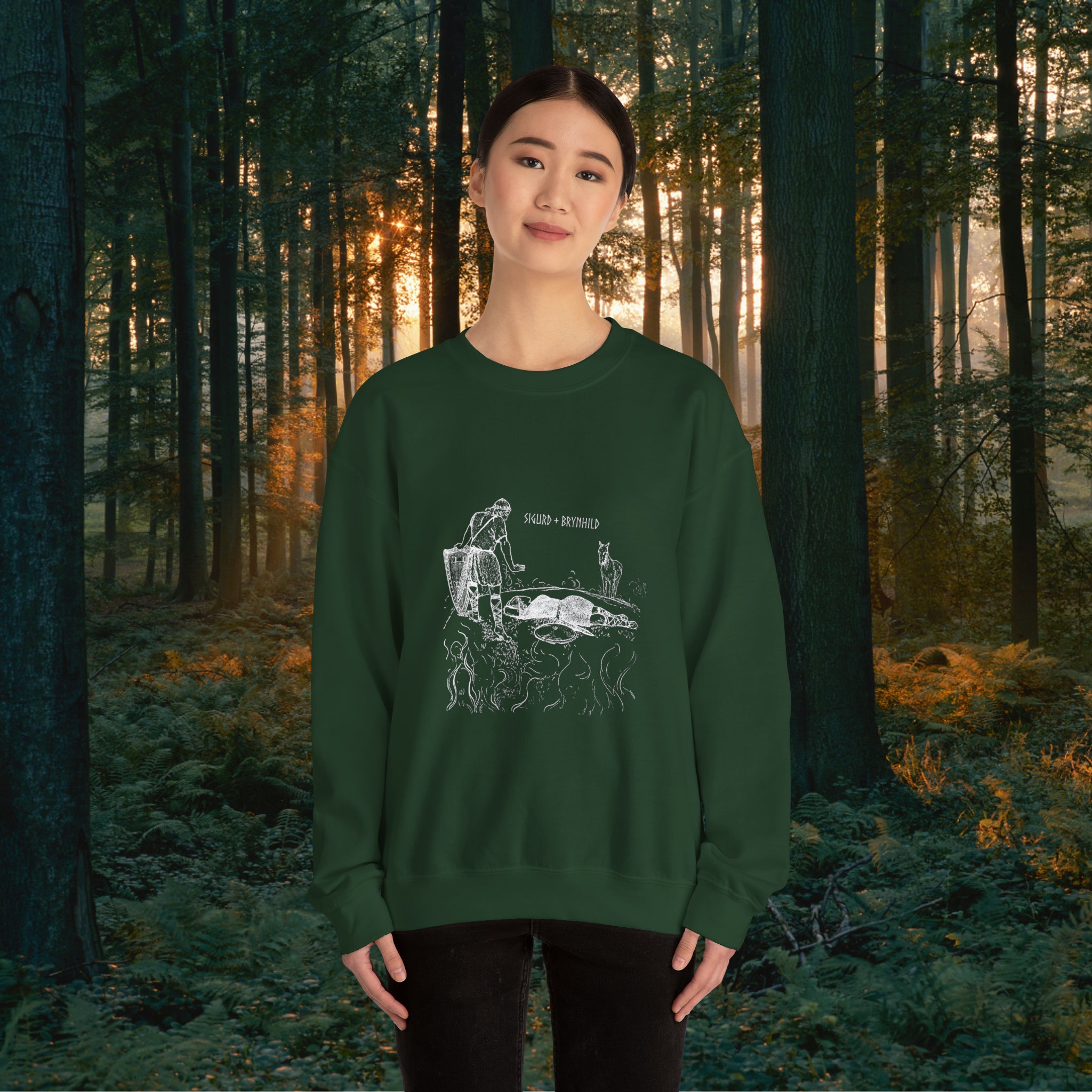 Sigurd + Brynhild Crewneck Unisex Sweatshirt Sweatshirt Printify   