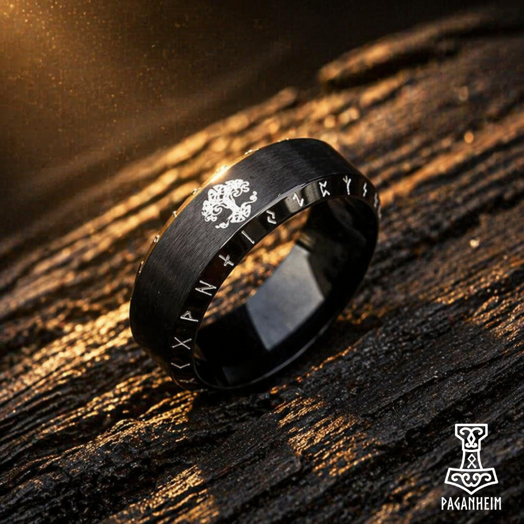 Celtic Knot & Rune Yggdrasil Rings