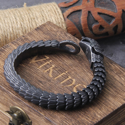 High-resolution image of Jormungandr Bracelet, a statement accessory inspired by Norse mythology.