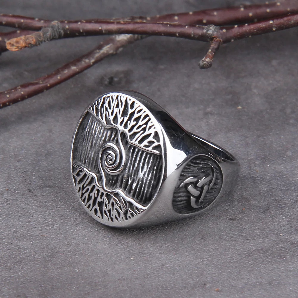 Yggdrasil World Tree Ring – Norse Symbol of Life and Rebirth