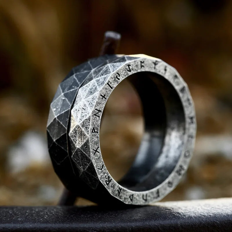 Minimalist Hexed Elder Futhark Nordic Rings  The Pagan Trader   