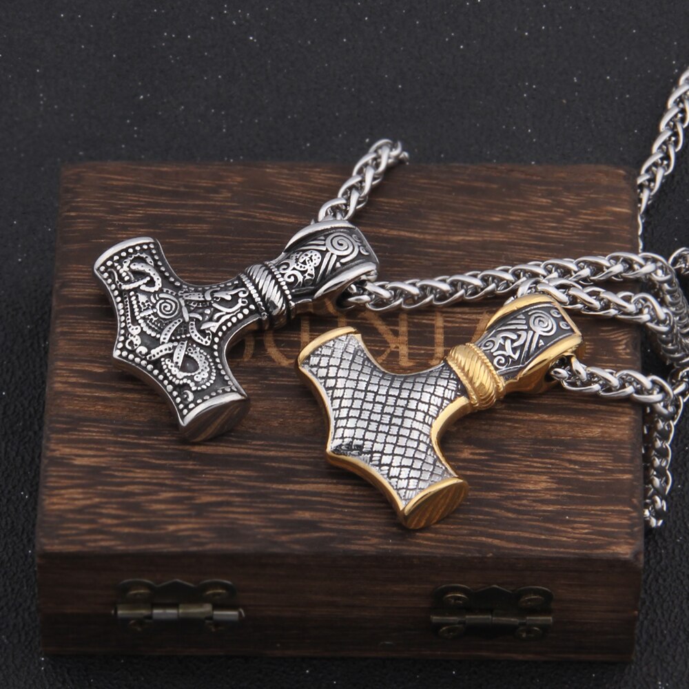 Mammen Art Style Mjölnir - Wheat Chain Thor's Hammer Viking Amulet 0 The Pagan Trader   