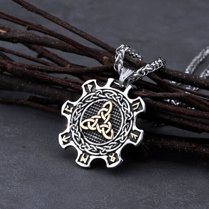 Celtic Knot & Rune Cog Necklace 0 The Pagan Trader   