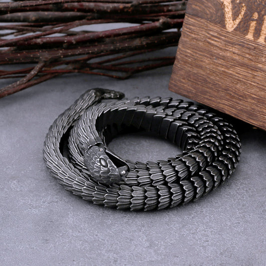 Old Norse, Celtic, Viking & Pagan Jewelery | Jörmungandr, the Midgard Serpent Necklace | Made of 316L Stainless Titanium Steel | Front Image 1