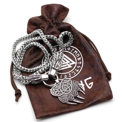 Serpent Clasp Mjölnir Sleek Split Ring Amulet  The Pagan Trader Triquetra Bear Claw 60cm 