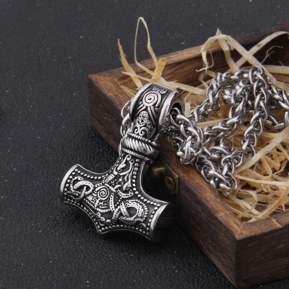 Mammen Art Style Mjölnir - Wheat Chain Thor's Hammer Viking Amulet 0 The Pagan Trader   