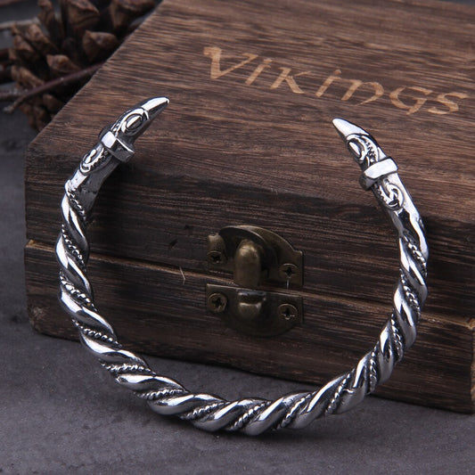 Viking armlet showcasing intricate Norse cultural artistry.