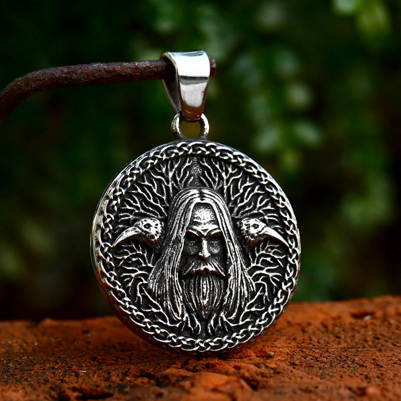 Woden's Talisman Pendant - Hugin, Munin & Odin Norse Amulet  The Pagan Trader   