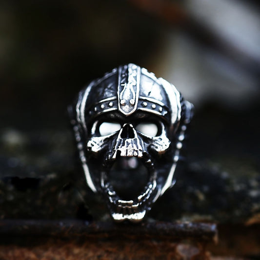 Echoes from Niflheim' Warrior Head Ring, a mystical tribute to Norse mythology.