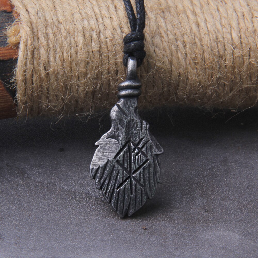 Othala Rune Engraved Wolf Head Necklace 0 The Pagan Trader   