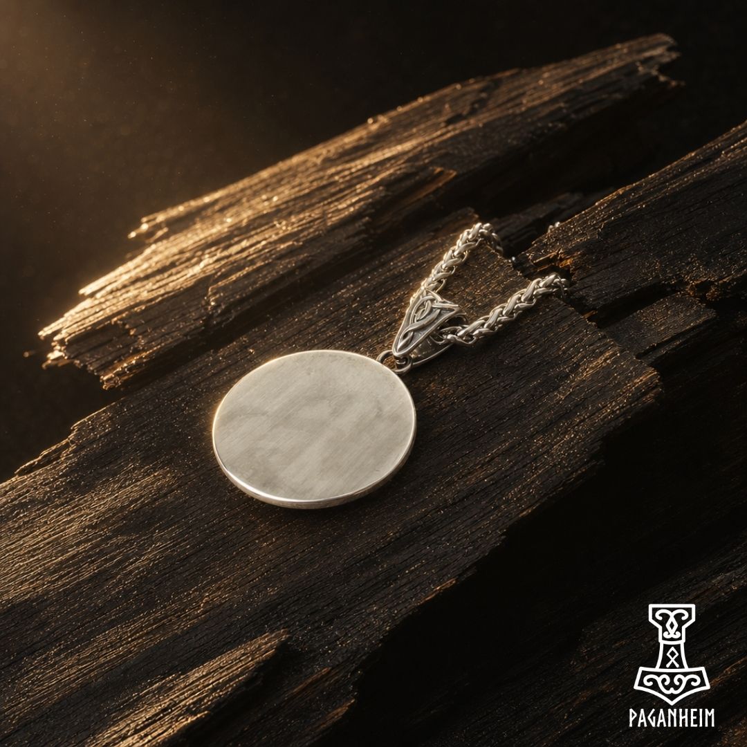 Norse pendant featuring Freki, Geri, Huginn, and Muninn