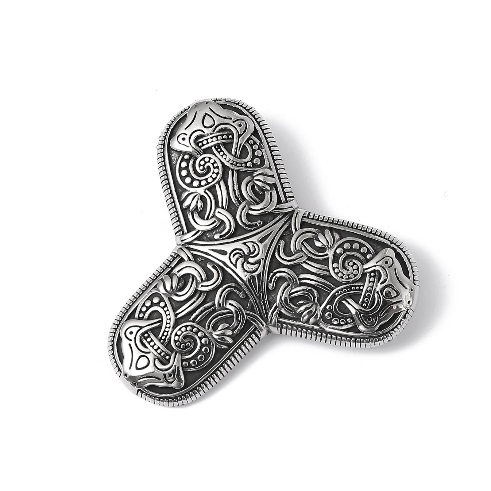 Handcrafted brooch showcasing Norse Jelling artistry.