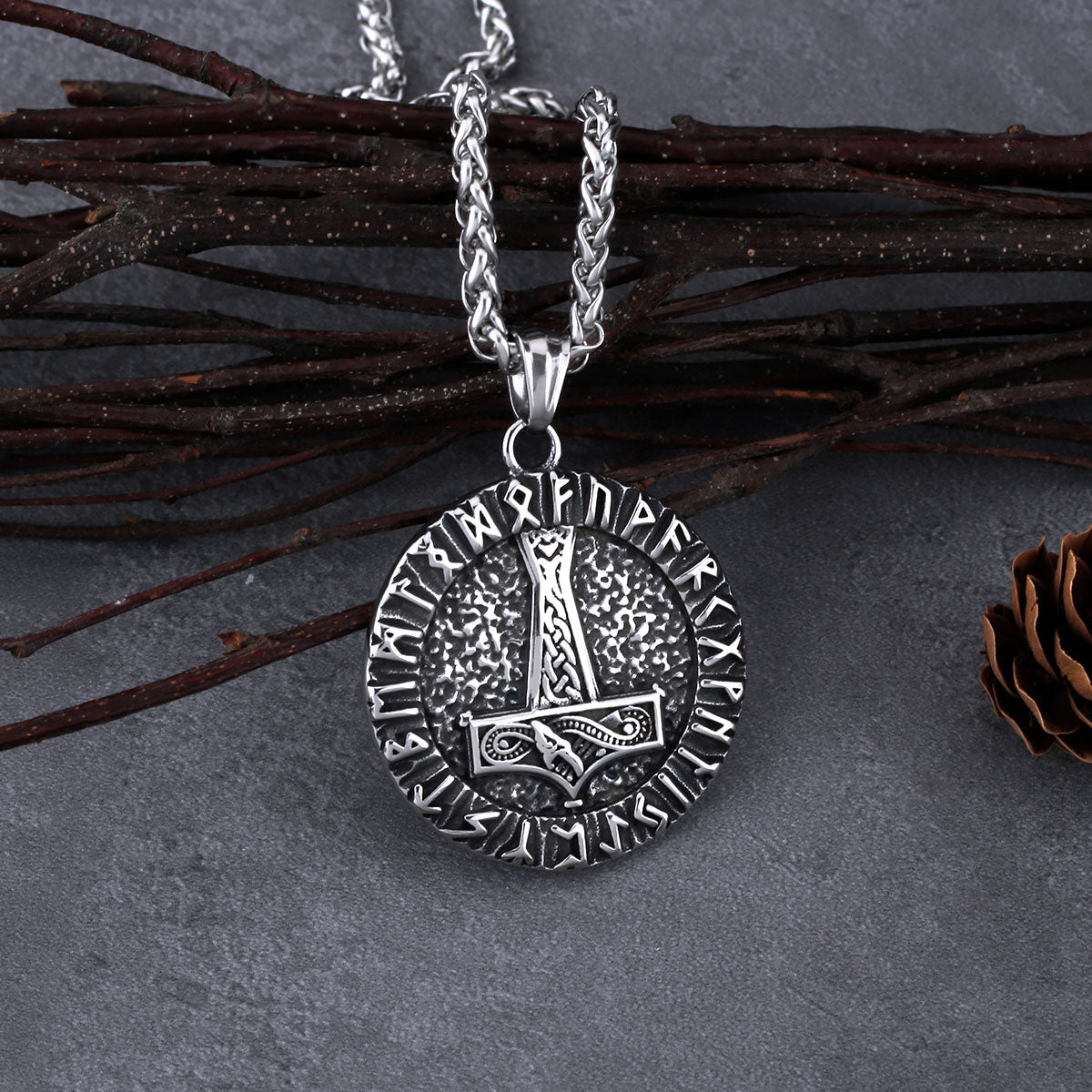 Mjölnir & Helm of Awe Pendant Amulet 0 The Pagan Trader   