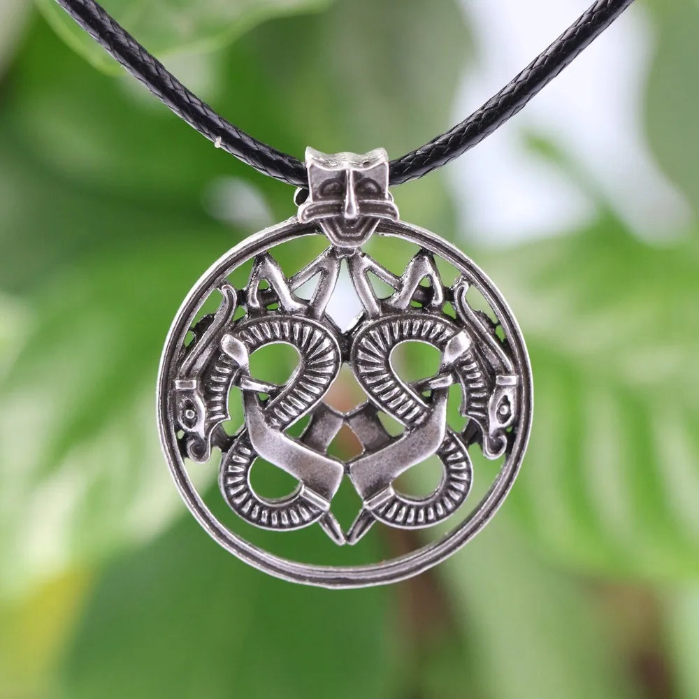 Pendant featuring a dragon design in Norse Jelling art style.