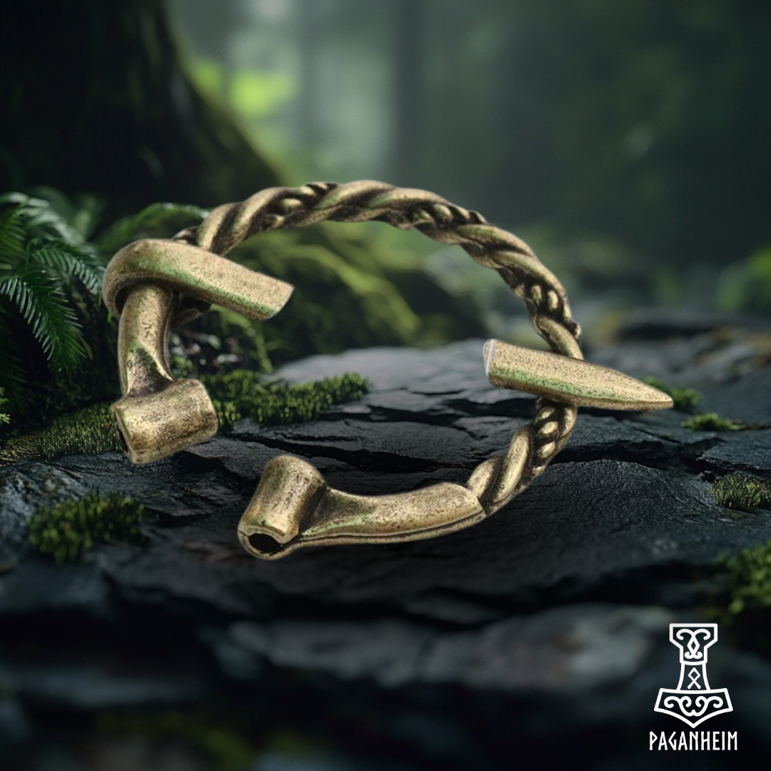 Twisted band penannular brooch, based on Viking Age arm ring designs.