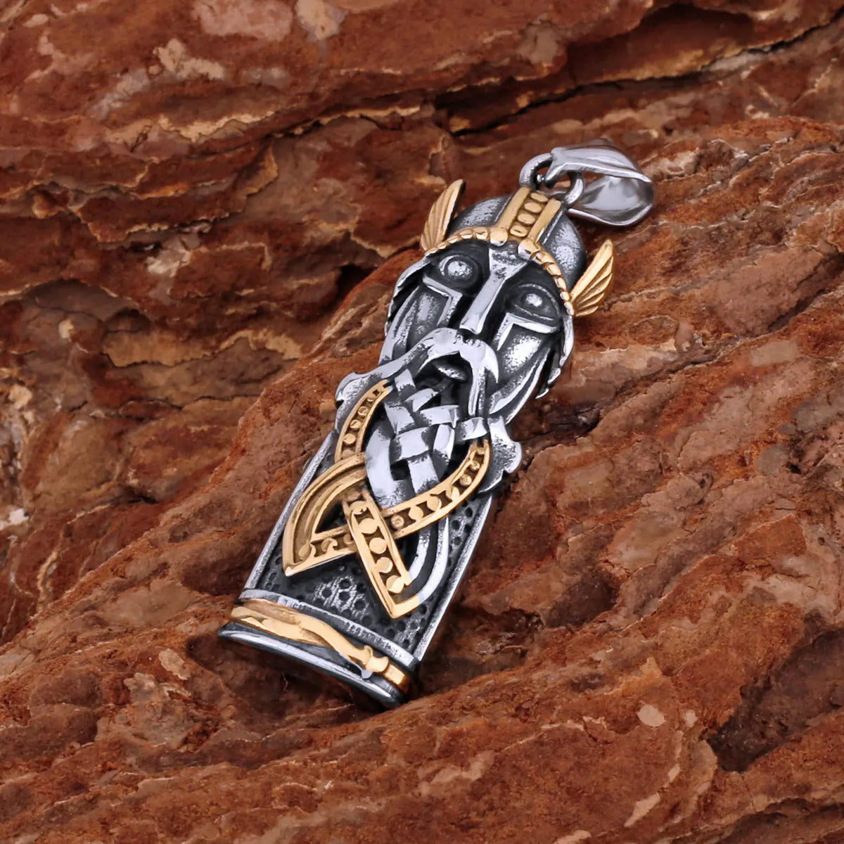 Norse Odin Totem Pendant with Jelling Art