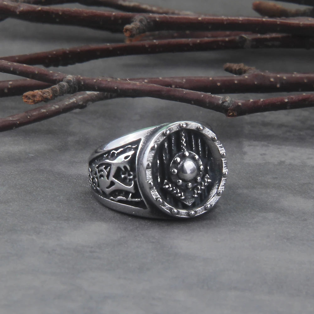 Tiwaz Rune Norse Viking Shield Ring  Paganheim   