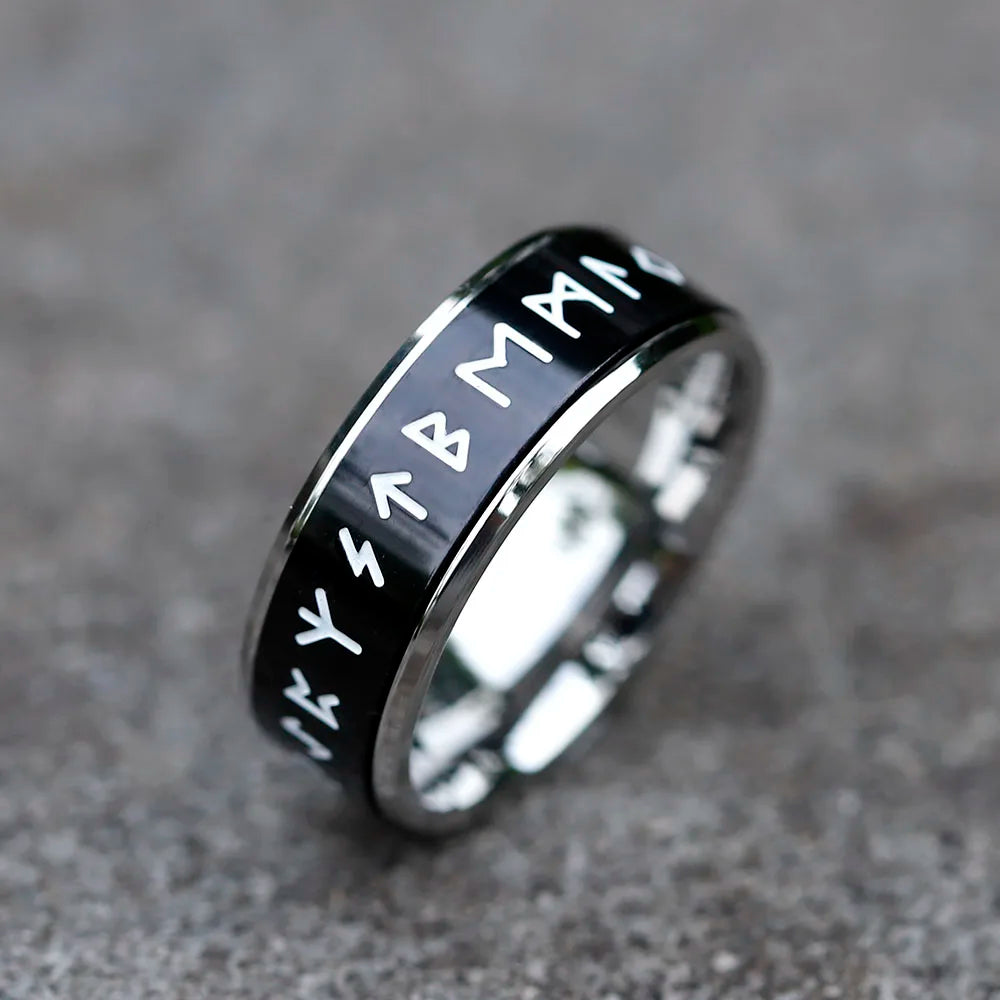 Collection of rings available in various colors, showcasing ancient Norse symbols.