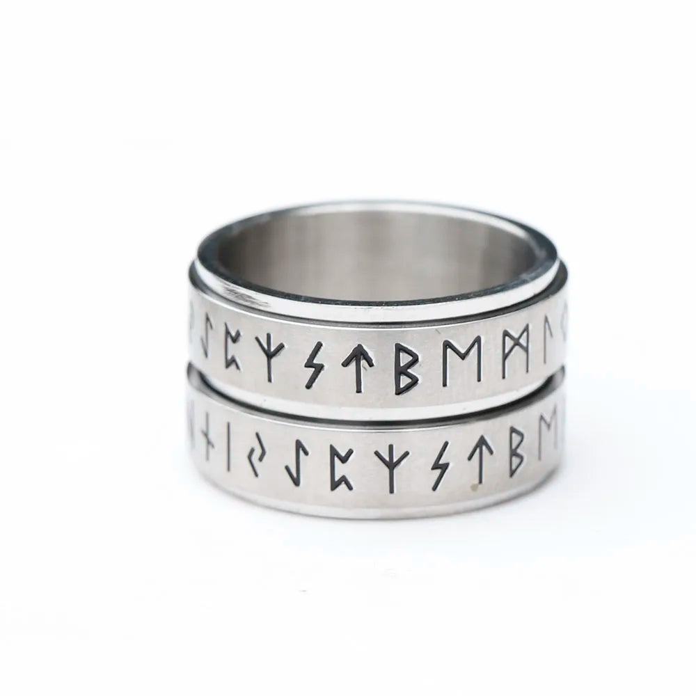 Norse Rune Spinner Band with Elder Futhark engravings