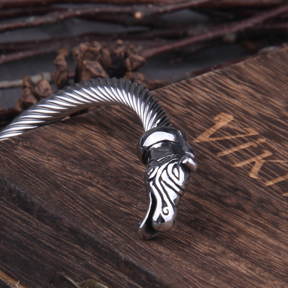 Formidable power Dragon Wrath bracelet, capturing the mythical strength of Old Norse & Viking lore.