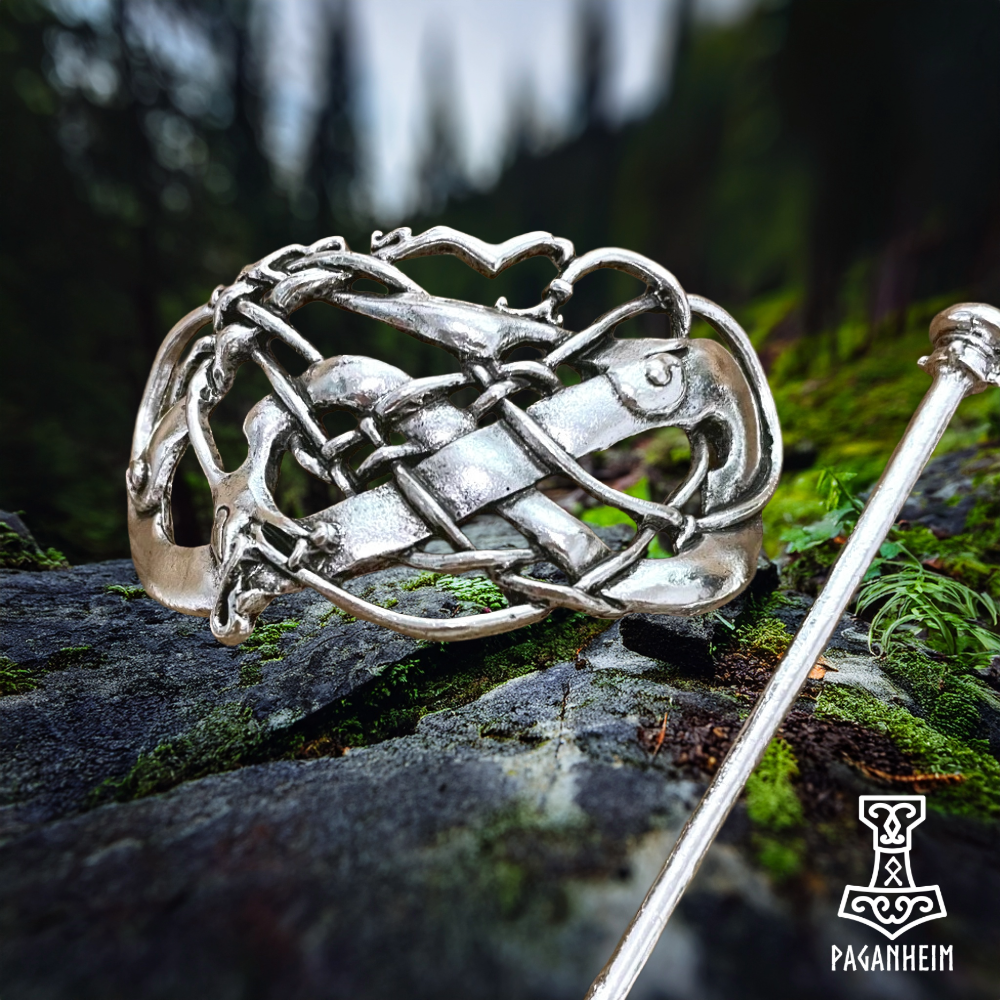 Germanic hairpin with serpentine Urnes style decoration.