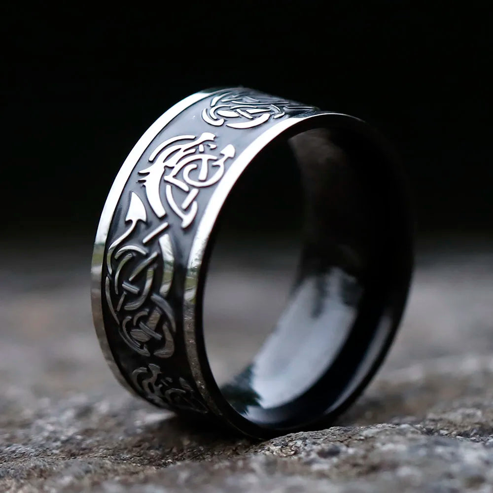 Aged ring adorned with Jelling-style motifs of the Viking Age.