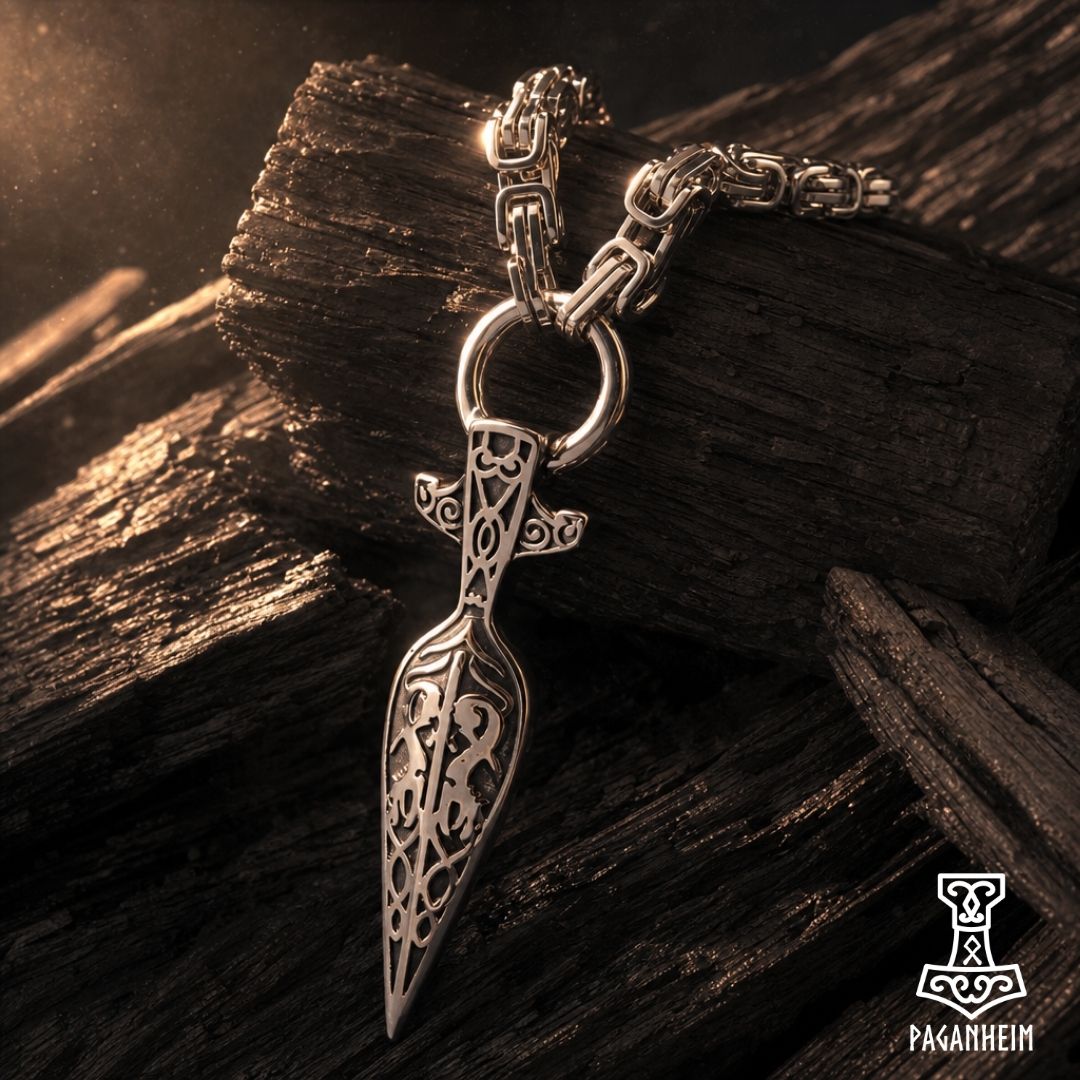 Handcrafted Gungnir Spearhead Byzantine & Jump Ring King Chain Necklace
