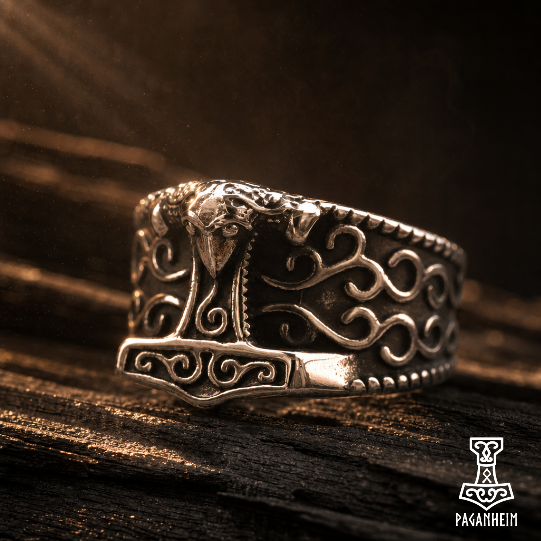 Scania Mjölnir Ring - Skåne Raven-Faced Thor's Hammer