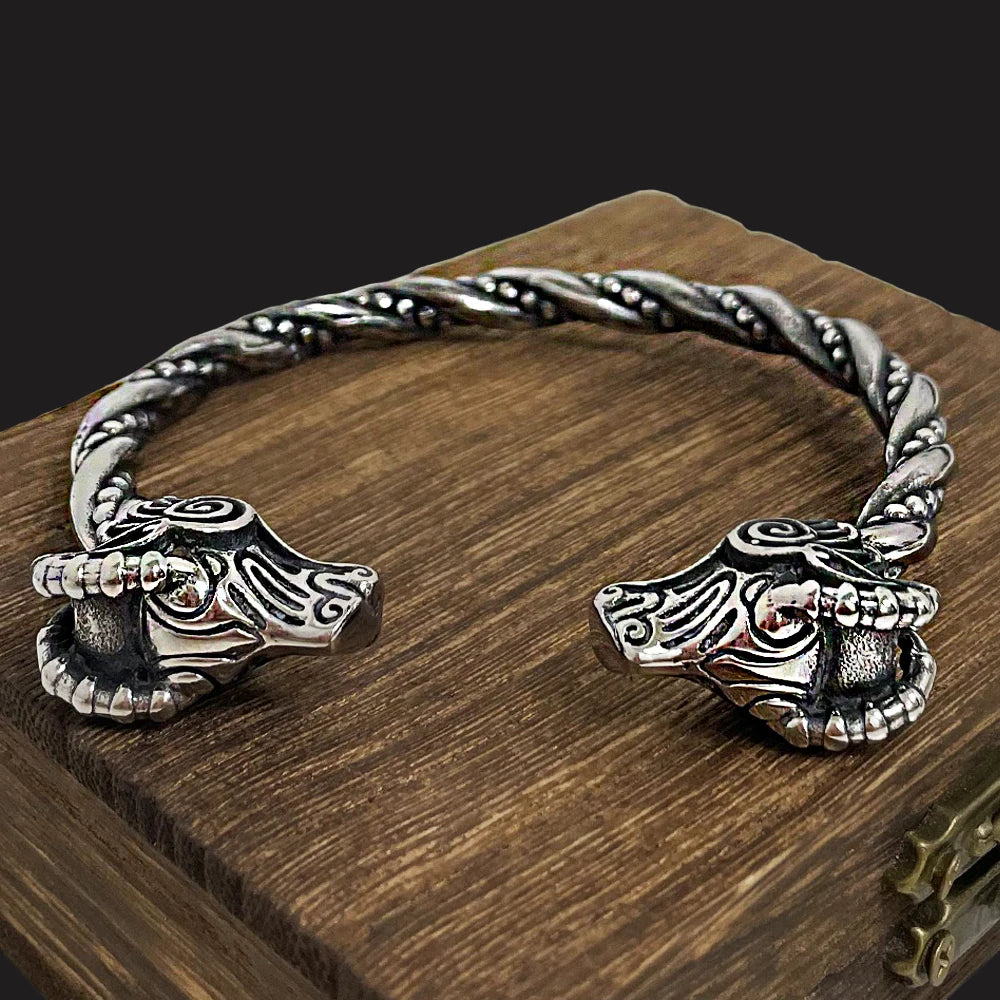 Thor's Goats Viking Bangle Arm Ring - Tanngrisnir & Tanngnjóstr  The Pagan Trader   