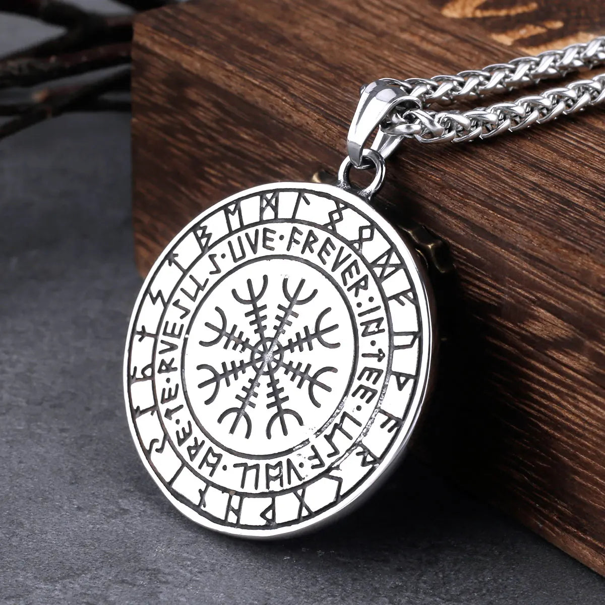 Norse World Tree pendant surrounded by Elder Futhark runes