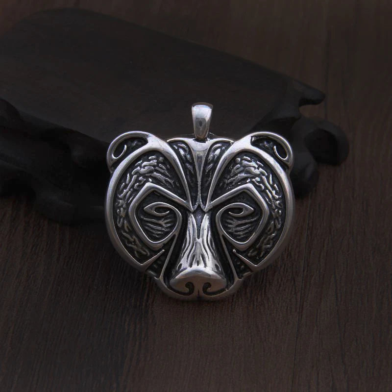 Silver bear amulet, celebrating ancient Norse and Germanic traditions.