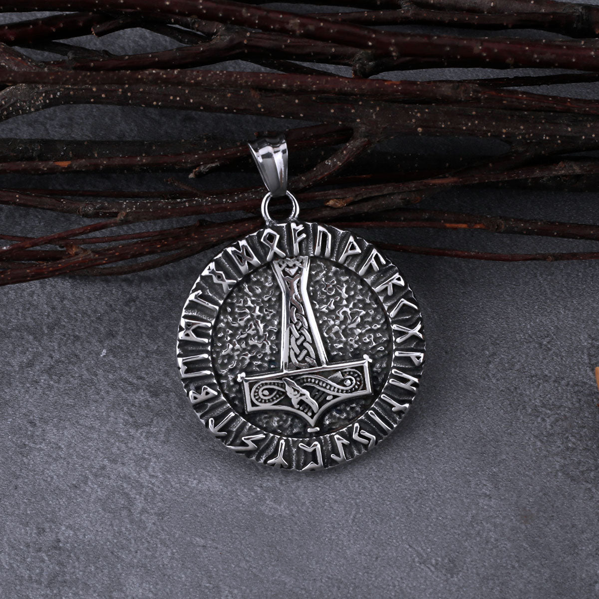 Mjölnir & Helm of Awe Pendant Amulet 0 The Pagan Trader   