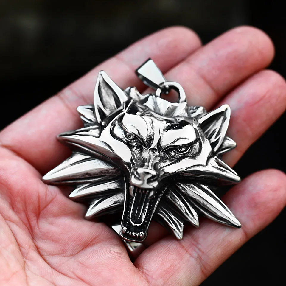 The Wrathful Ulfr - Stainless Steel Norse Viking Wolf Pendant  The Pagan Trader   